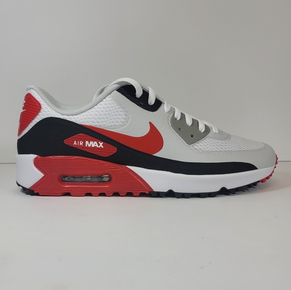Mens Size Nike Air Max 90 G White/University Red-Black DX5999 162 Golf Shoes - Picture 4 of 10
